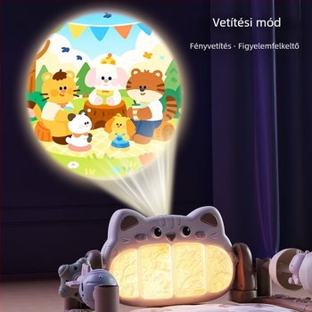 Baba aktivitás gimnasztikája levehető akasztóelemekkel, fény- és hanghatással, projekcióval — műanyag játék 0–3 éveseknek