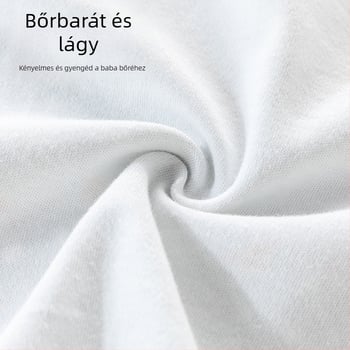 Gyermekek pamut kétrészes alsónemű készlet, kerek nyakú, 100% pamut, 1–3 éveseknek (80–100 cm), tavasz–ősz