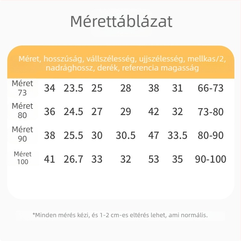 Gyermekek pamut kétrészes alsónemű készlet, kerek nyakú, 100% pamut, 1–3 éveseknek (80–100 cm), tavasz–ősz