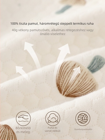 Baba őszi-téli pamut felső, 100% pamut, uniszex, kerek nyakú, kapucni nélküli, újszülötteknek