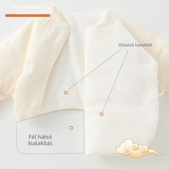 Újszülött számára kínai stílusú ruha, téli, 100% pamut, kerek nyakú, kapucni nélküli, puha anyag