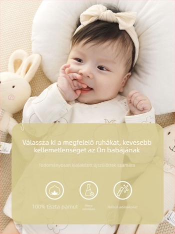 Újszülött pamut galléros felső - 100% pamut, csiszolt szövet, négy évszakos, kapucni nélküli, megfelelő újszülötteknek