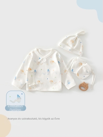 Újszülött pamut felső - kerek nyakú, kapucni nélküli, 100% pamut, osztály A, gyengéden kezelt, tavasz-őszi viselésre