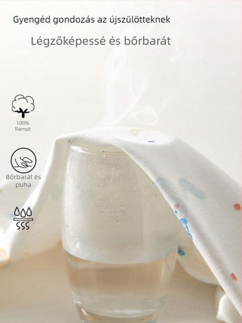 Újszülött pamut felső - kerek nyakú, kapucni nélküli, 100% pamut, osztály A, gyengéden kezelt, tavasz-őszi viselésre