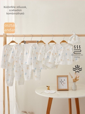 Újszülött pamut felső - kerek nyakú, kapucni nélküli, 100% pamut, osztály A, gyengéden kezelt, tavasz-őszi viselésre