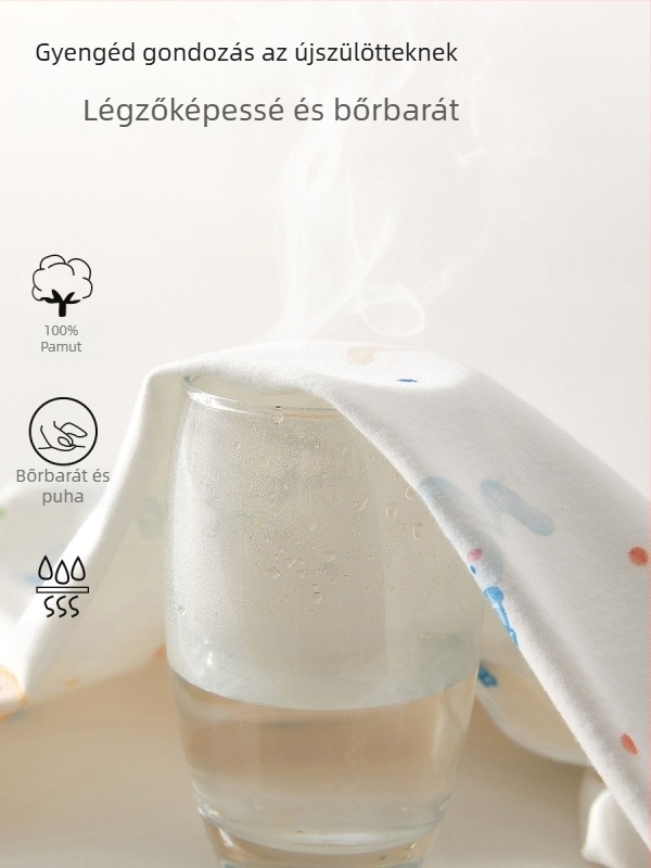 Újszülött pamut felső - kerek nyakú, kapucni nélküli, 100% pamut, osztály A, gyengéden kezelt, tavasz-őszi viselésre