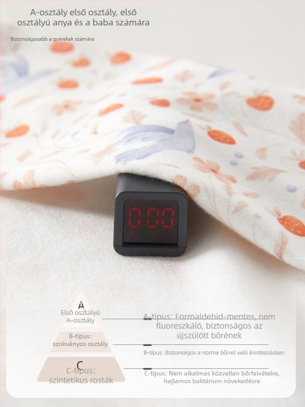 Újszülött pamut felső, 100% pamut, kerek nyakú, kapucni nélkül, Biztonsági osztály A, 0–12 hónapig, lágy felület