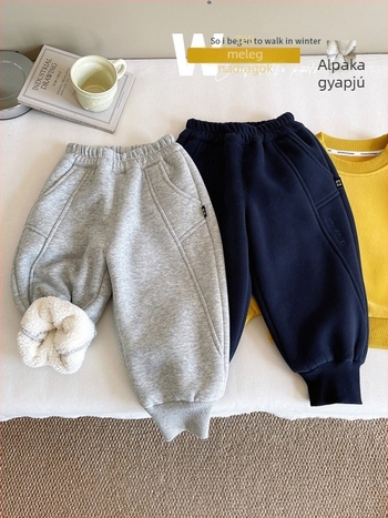 Gyerekeknek sportnadrág fleece belsővel, hosszú, uniszex, 52% pamut 48% poliészter, elasztikus derekú