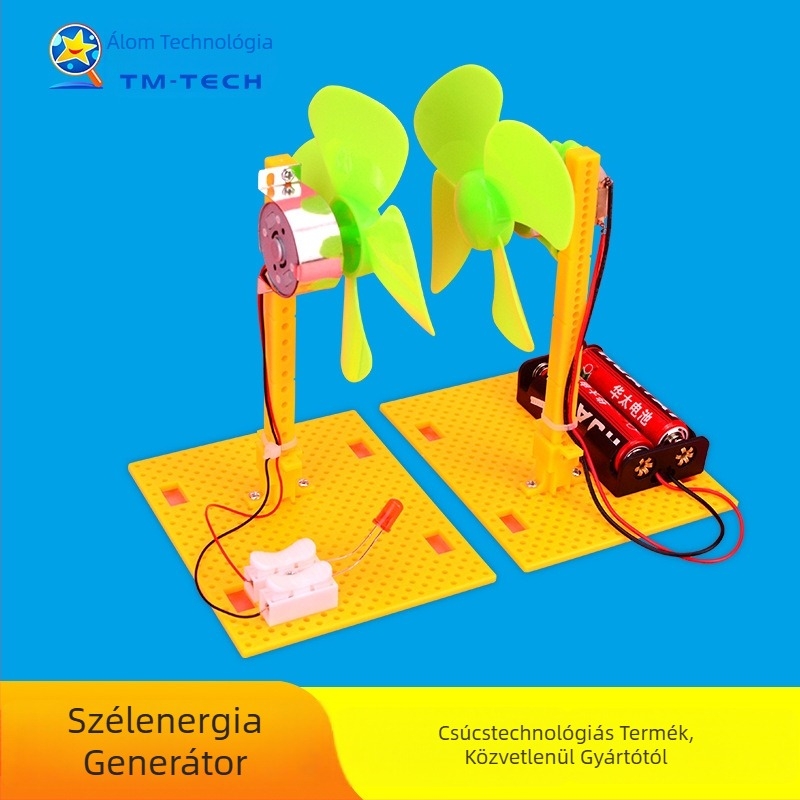 DIY szélturbina tudományos készlet 7–14 éveseknek, műanyag, elektromos, többfunkciós STEAM játék