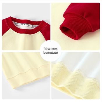 Gyerekeknek készült fleece-bélelt, vastag pulóver, uniszex, hosszú ujjú