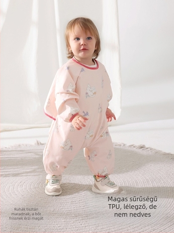 Belleptide Baba vízálló etető kötény zsebbel — Rajzfilm mintás, 100% poliészter