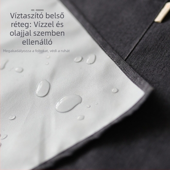 Ujjatlan kötény, kationos anyag, konyhai használatra, vízálló és olajálló