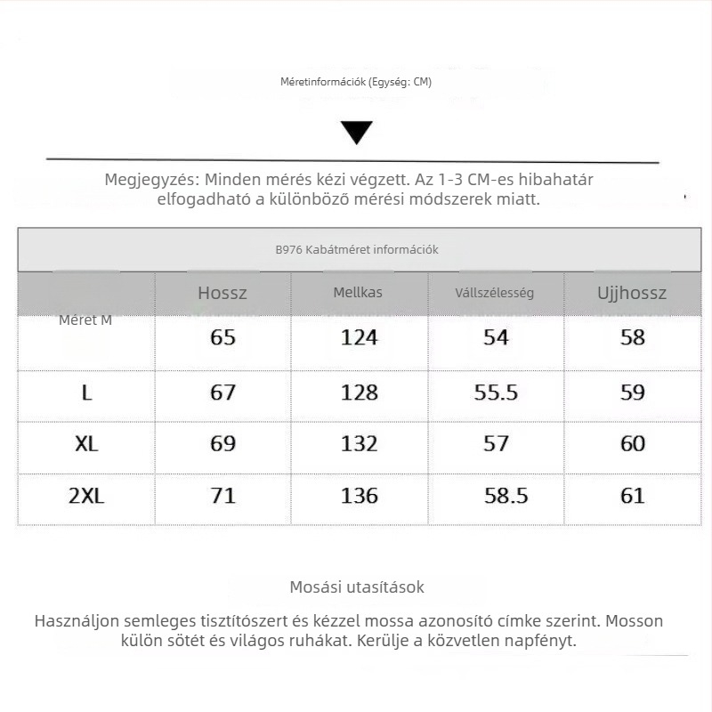 Harrington kabát - álló gallér, karcsú szabás, egygombos zárás, pamut anyag, bélés pamut 50%+