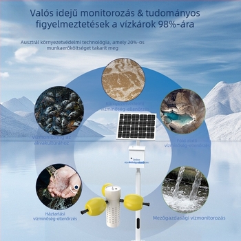 Tartóoszlopra szerelt vízminőség-ellenőrző állomás, többparaméteres, akvakultúra szennyvízre (pH, oldott oxigén, zavarosság, sótartalom, nehézfémek)
