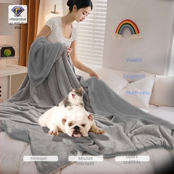 Háziállat takaró macskáknak és kutyáknak, vízálló, dupla rétegű flanel, egész éves meleg, egyszínű, 300–500 g poliészter