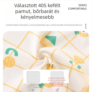 Uniszex bébi alvókészlet, 2 darab, 100% pamut, hosszú ujjú felső és hosszú nadrág, állatmintás