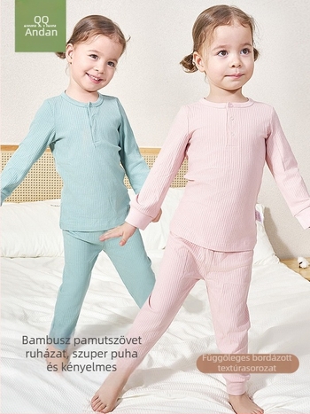 Andan gyerekeknek bambusz rostból készült pizsamaszett, nedvességelvezető, uniszex, 3–8 évesek, ősz-tél, Andan