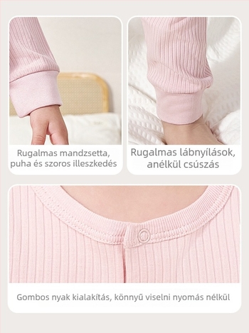 Andan gyerekeknek bambusz rostból készült pizsamaszett, nedvességelvezető, uniszex, 3–8 évesek, ősz-tél, Andan