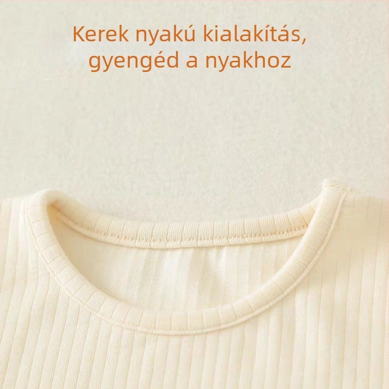 Lányoknak szóló otthoni viselet, kétrészes szett, őszi 2024, meleg termikus anyag, 95% poliészter, puha felület, 3–8 éveseknek