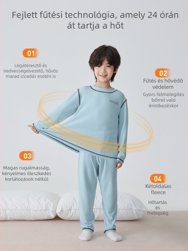 Fiúknak valo termo alsó készlet - Haima Home, viszkóz 93% anyag, kerek nyakú, téli–ősz szezonra