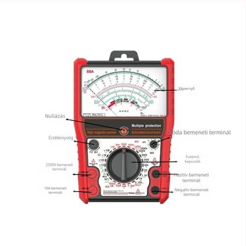 Analóg multiméter 88A modell, kontinuitás, kapacitás és hFE mérés, önvisszaálló biztosíték