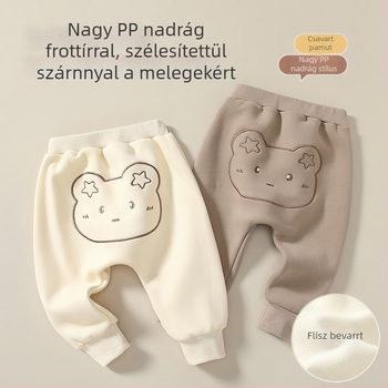Gyerekeknek szóló nadrág, casual stílus, állat/karikatúra minta, hosszú nadrág, 62,2% gyapot