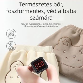Gyerekeknek szóló nadrág, casual stílus, állat/karikatúra minta, hosszú nadrág, 62,2% gyapot