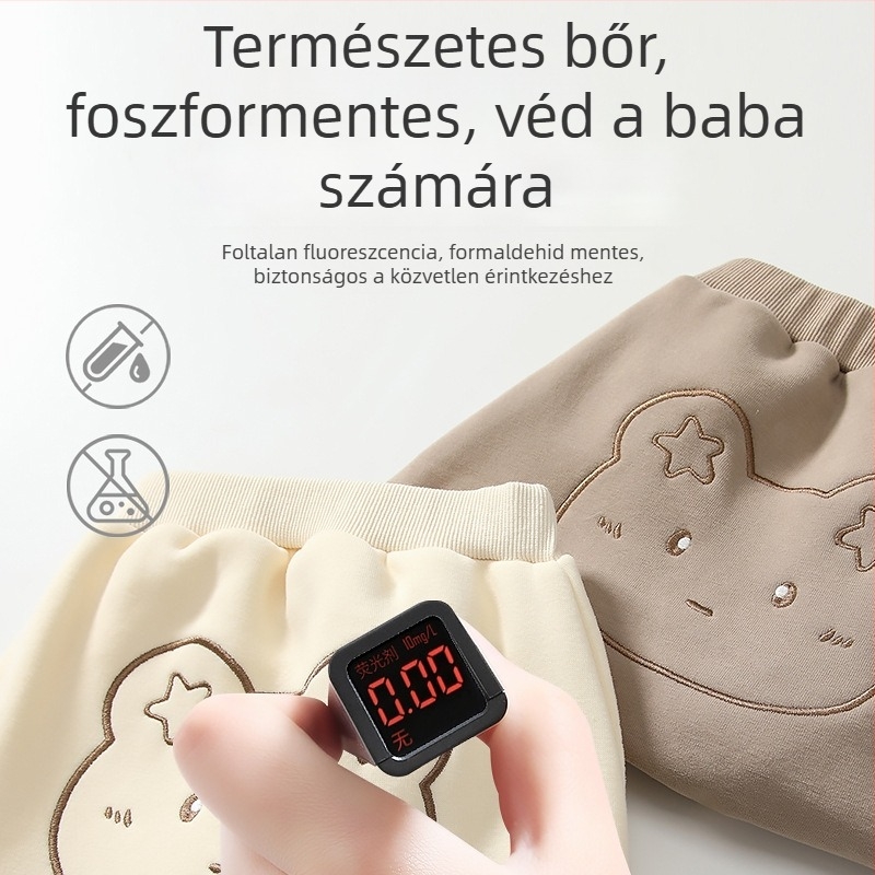 Gyerekeknek szóló nadrág, casual stílus, állat/karikatúra minta, hosszú nadrág, 62,2% gyapot