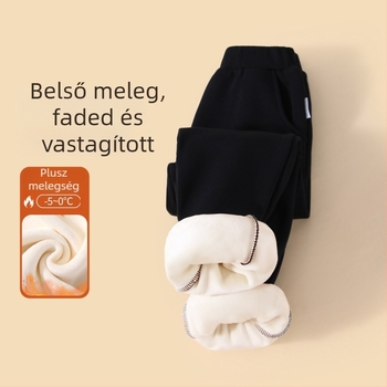 Casual fiúknak készült hosszú nadrág fleece-béléssel, 100% pamut, elasztikus derék, rajzfilm mintázat, őszi-téli szezonra