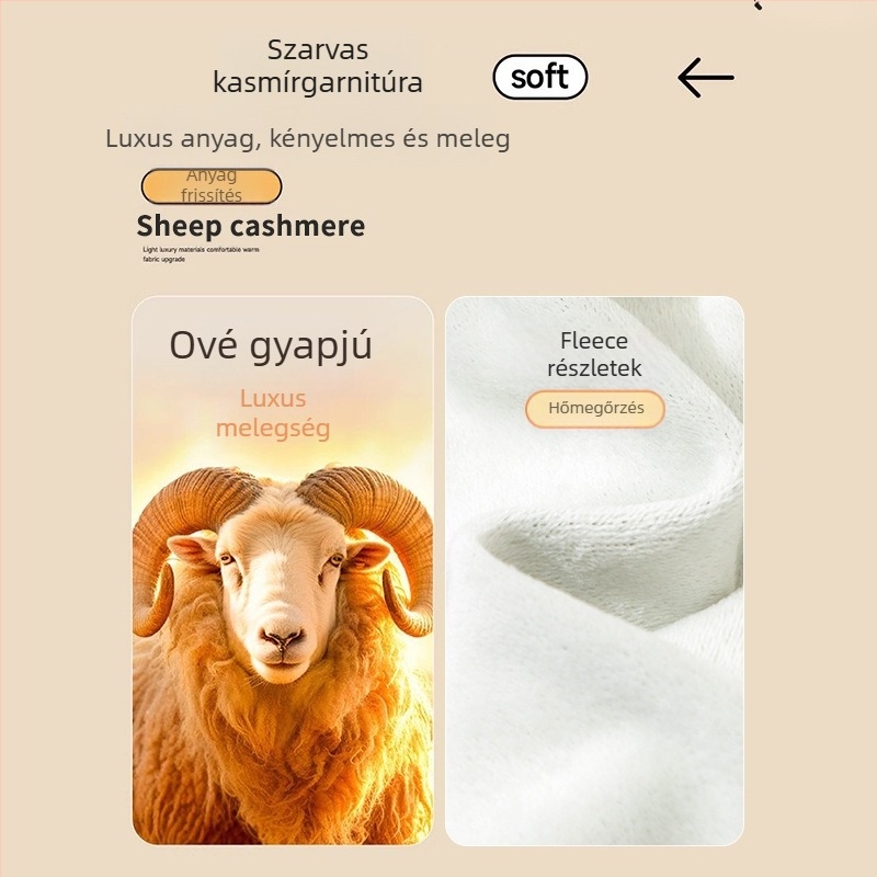 Uniszex bordázott termikus hosszú nadrág ősz-télre, középmagas derekú, elasztikus derékkal, 88% poliészter, hétköznapi stílus
