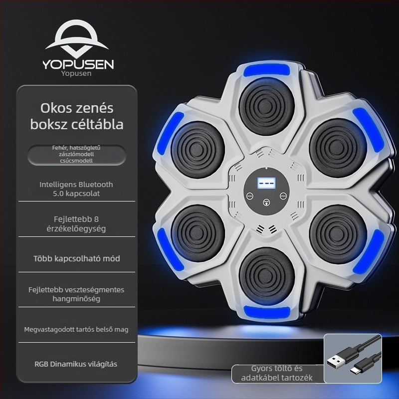 Okos zenei bokszedző otthonra, falra szerelhető – Gyerekeknek szánt bokszgép (Márka: Water source; Jellemzők: intelligens, zene; Szerelés: fal)