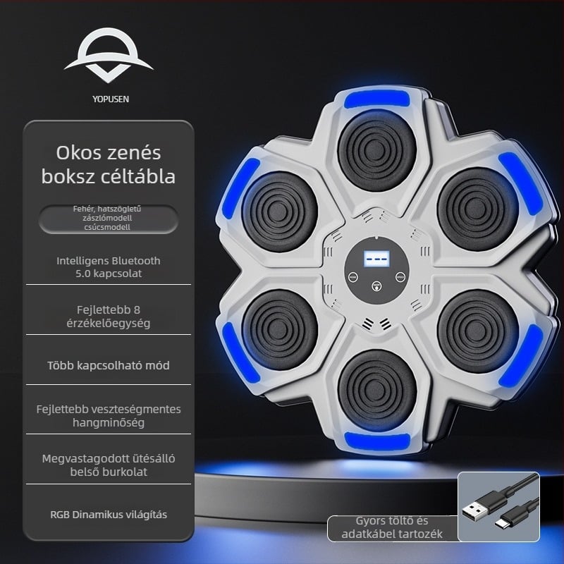 Okos zenei bokszedző otthonra, falra szerelhető – Gyerekeknek szánt bokszgép (Márka: Water source; Jellemzők: intelligens, zene; Szerelés: fal)
