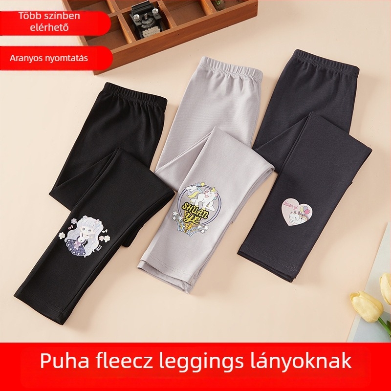 Lányok termálnadrág, rugalmas derekú, modál anyag, 48% viszkóz / 42% pamut / 10% elasztán, őszi-téli szezon