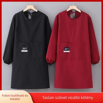 PVC kötény ujjak nélkül a konyhához, szennyeződés elleni felület, Velvet Tower stílus, képekkel nyomtatható minta