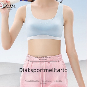 YOJIA Gyerekeknek készült fejlesztési szakasz 2 melltartó – poliészter terry anyag, sportos top gyerekeknek, 8+ éveseknek (min. 140 cm), minden évszak