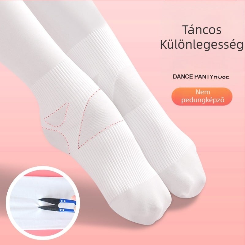 Gyerekeknek szóló tánc harisnyanadrág fleece belsésével, anti-slip balett harisnyanadrág nylonból