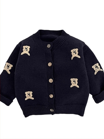 Koreai-stílusú fiúk számára: két részes kötött kardigán és nadrág szett, 1–3 éveseknek, hosszú ujjú, könnyű anyag, tavasz-őszi