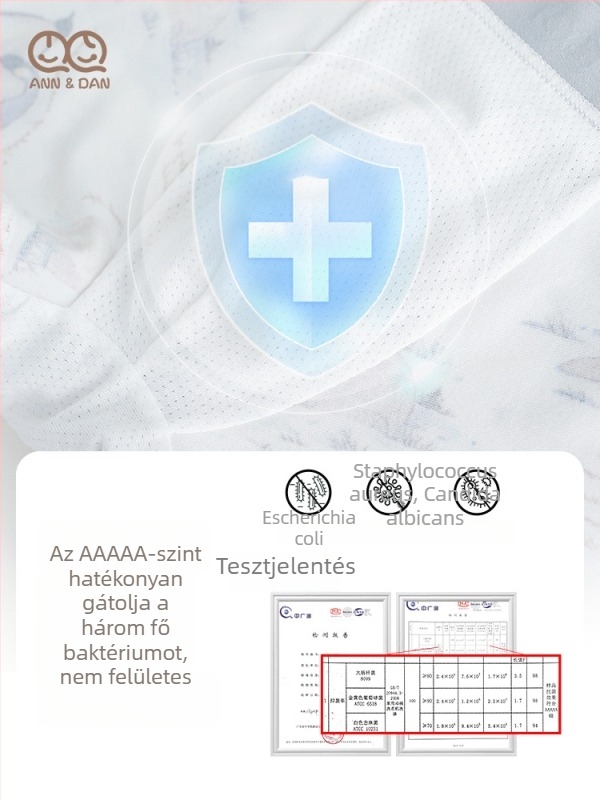 Andan gyerekeknek alsónemű bambuszrostból, 70% regenerált cellulóz, Biztonsági osztály A, 3–8 éveseknek, 3 darabos készlet.