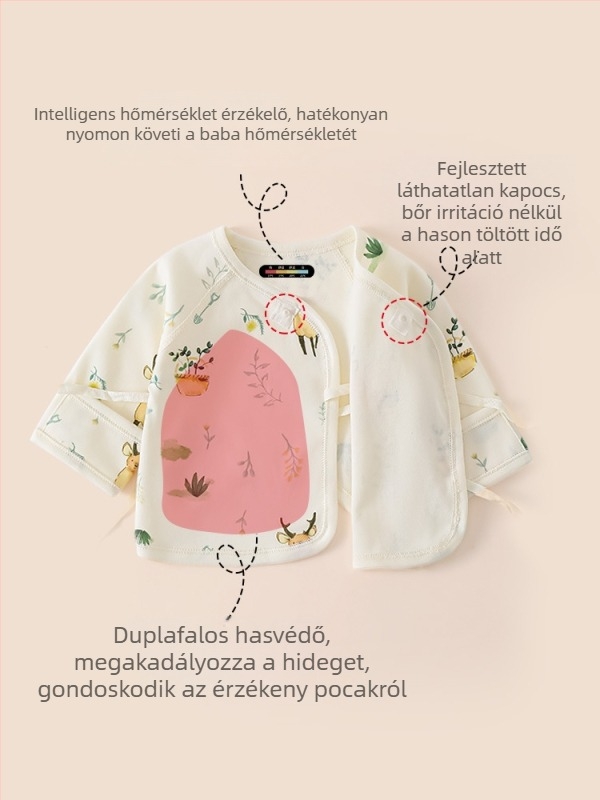 Újszülött pamut felső, uniszex, kerek nyakú, 100% pamut, tavasz–ősz szezon, 0–12 hónap