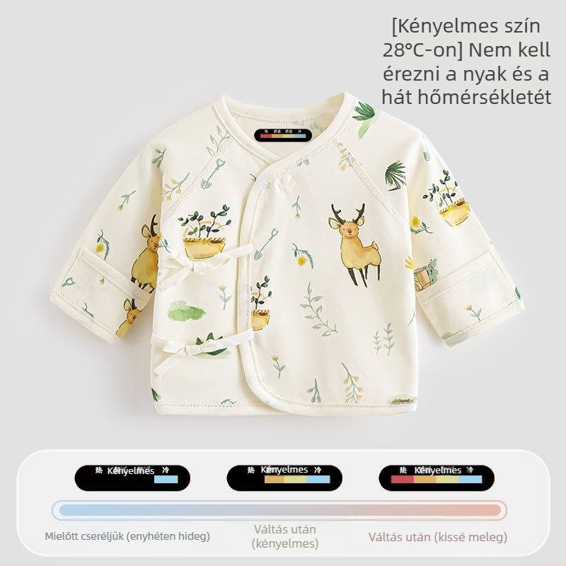 Újszülött pamut felső, uniszex, kerek nyakú, 100% pamut, tavasz–ősz szezon, 0–12 hónap