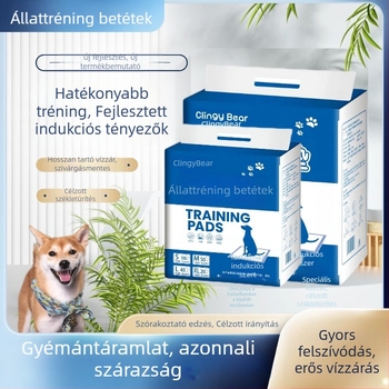 Klingbell Állat-ürülés alátét, egyszer használatos nedvesség-abszorber, csomag 100 db, Anyagok: nem szőtt textil; víz-abszorbeáló polimer; PE film