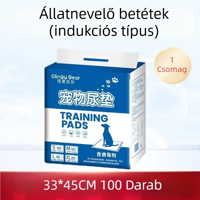 Klingbell Állat-ürülés alátét, egyszer használatos nedvesség-abszorber, csomag 100 db, Anyagok: nem szőtt textil; víz-abszorbeáló polimer; PE film