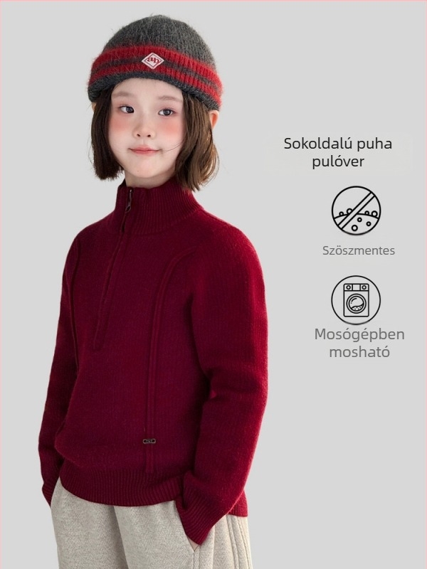 Gyerek pulóver Koreai stílus Nylon/Poliamid Vastagított kivitel Kerek nyakú