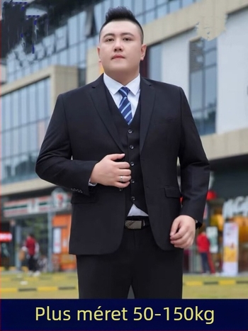 Férfi minimalist Öltöny szett, slim fit, elülső kétgombos zárás, lapos gallér, acetát szálból készült keverék 50–60%, négy évszakos viselet, őszi 2024