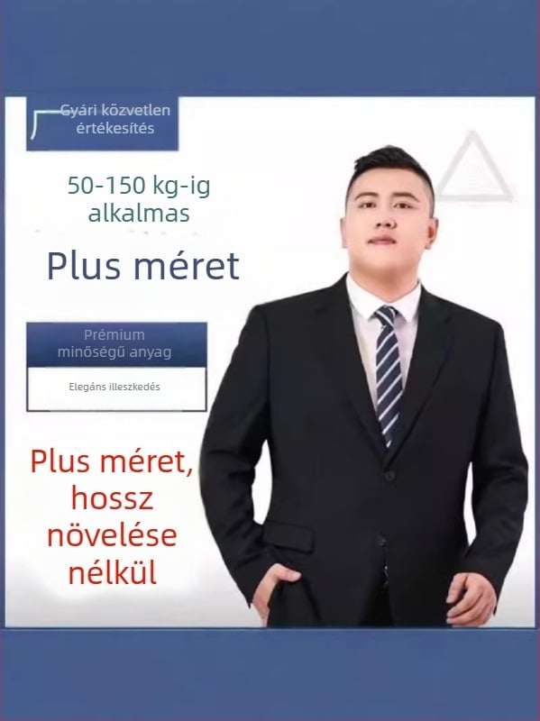 Férfi minimalist Öltöny szett, slim fit, elülső kétgombos zárás, lapos gallér, acetát szálból készült keverék 50–60%, négy évszakos viselet, őszi 2024