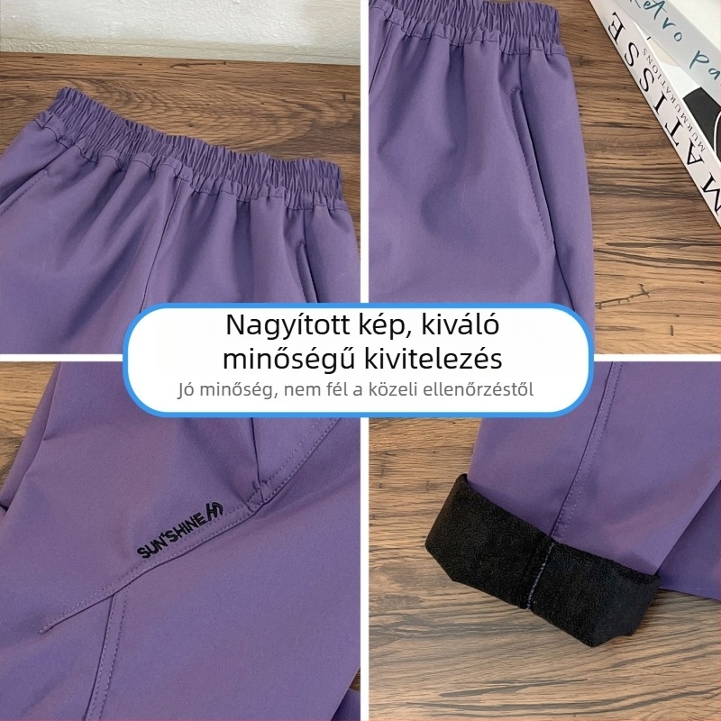 Fiú gyerekek téli nadrág – hosszú, középső derekú, bolyhos belső felület, 100% regenerált cellulóz rost