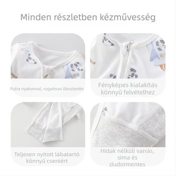 Egy darabos babahálózsák külön lábakkal, 100% pamut anyagból és töltetből, 1–3 év közöttieknek, tavasz–ősz, cartoon mintával