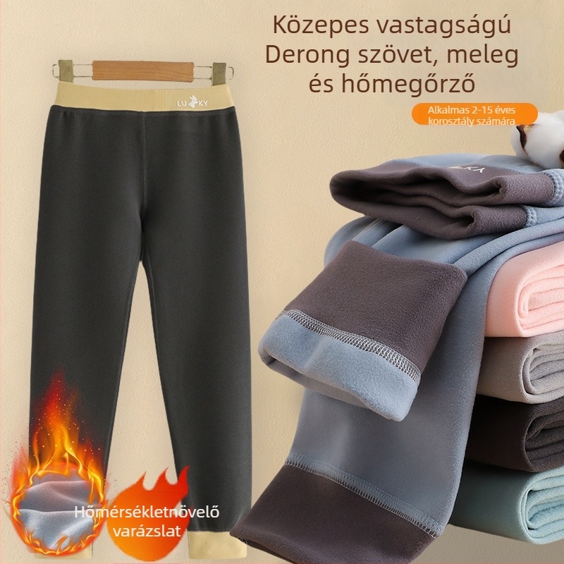 Gyerekeknek készült őszi-téli fleece nadrág, uniszex középtalpas derékrész, 85% poliészter, német fleece, MDY-03, 3–8 évesek, A osztályú biztonság