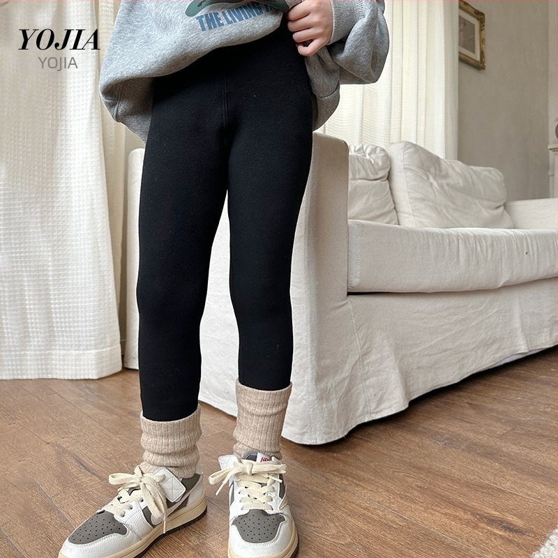 Lányoknak szóló gyerek leggings poliészterből, magas derekú, 3–8 éves korosztálynak, téli szezon.