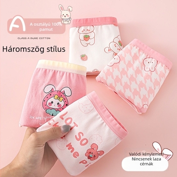 Lányok pamut háromszög alakú bugyi, biztonsági osztály A, 3–8 éveseknek, 95% pamut 5% elasztán